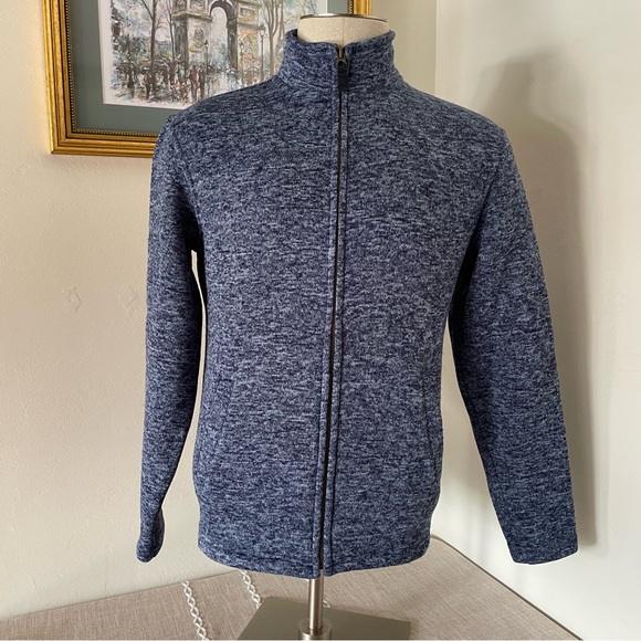 Dockers Men's Heathered Navy Zip-Up Sweater Size: S NWT - Picture 1 of 16